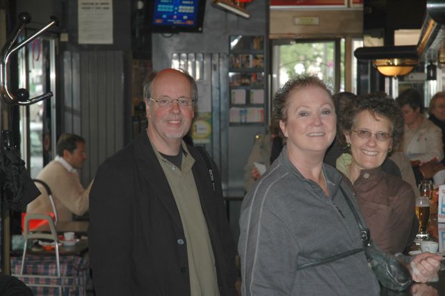 We meet friends near the market