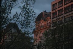 Paris sunrise on a building