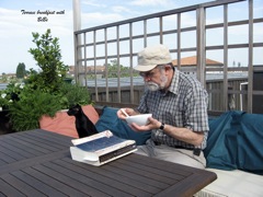 Morning on the Terrazzo, with Bebe the cat
