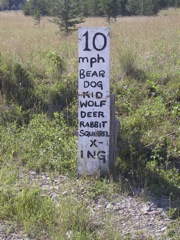 Greeting Sign at Polebridge, Mt.